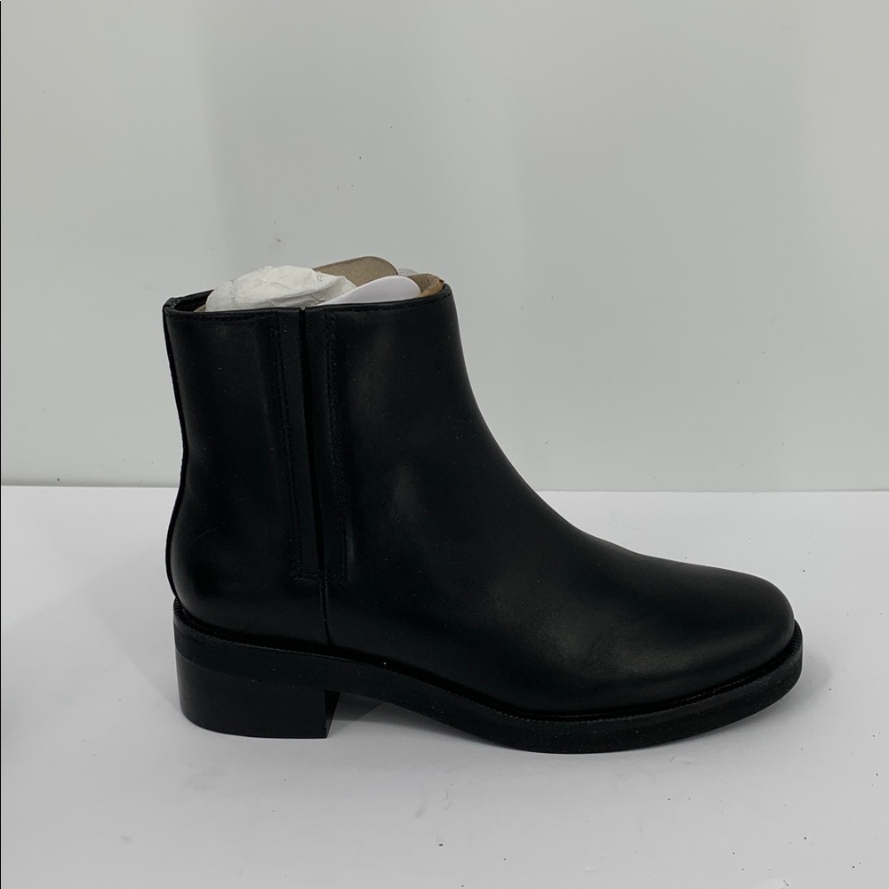 ABEO Traverse Ankle boots black leather chunky zipper comfort footbed new 7.5 - Picture 2 of 7
